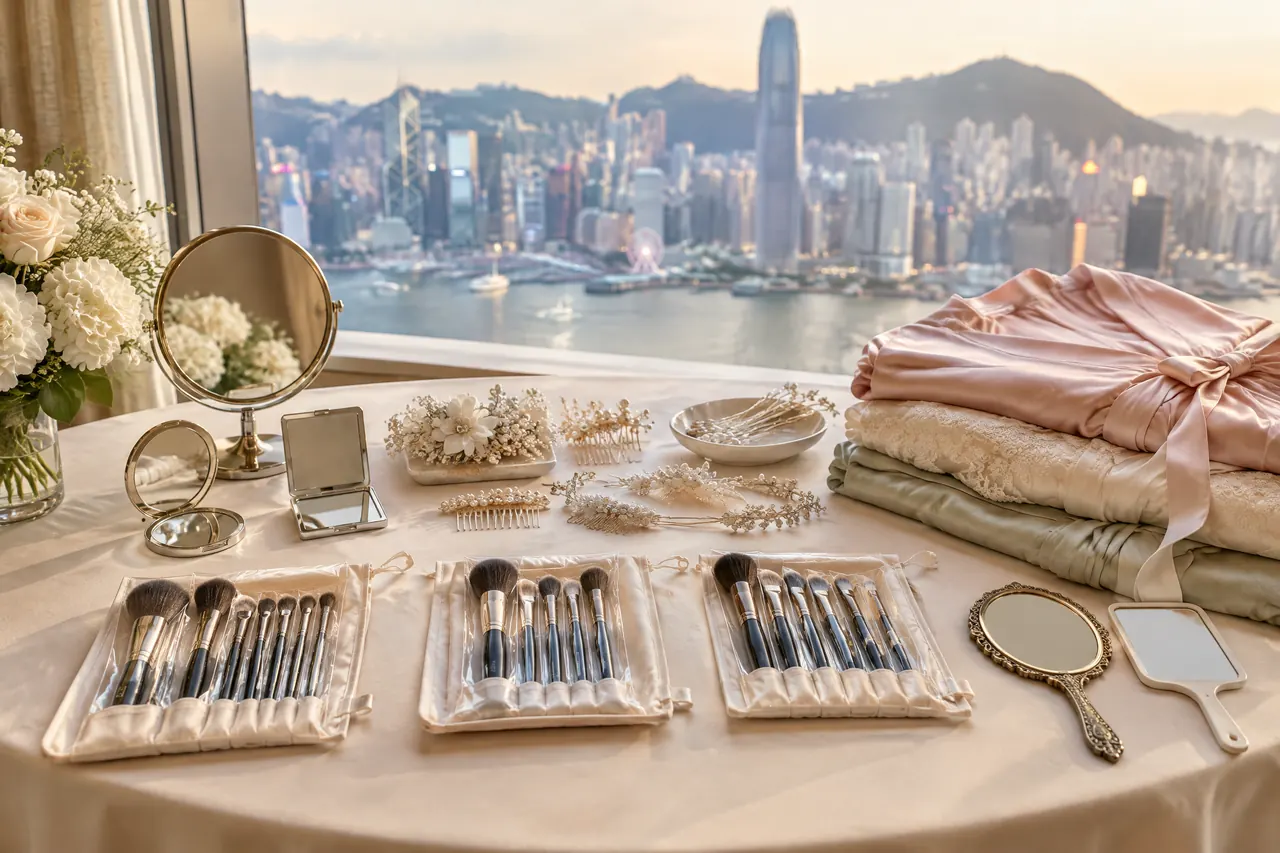 香港姊妹及長輩妝髮:多位親友分開使用乾淨化妝工具,原創視覺示意
